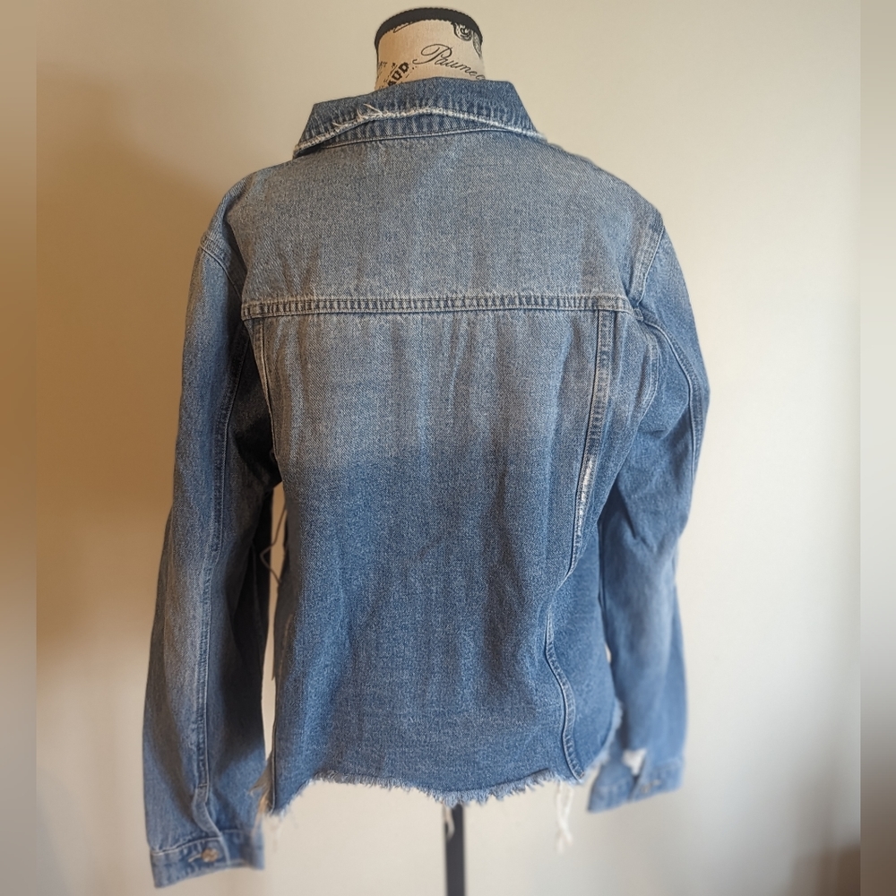 One Left!!!!Zenana Denim Light Wash Jacket - Picture 4 of 5